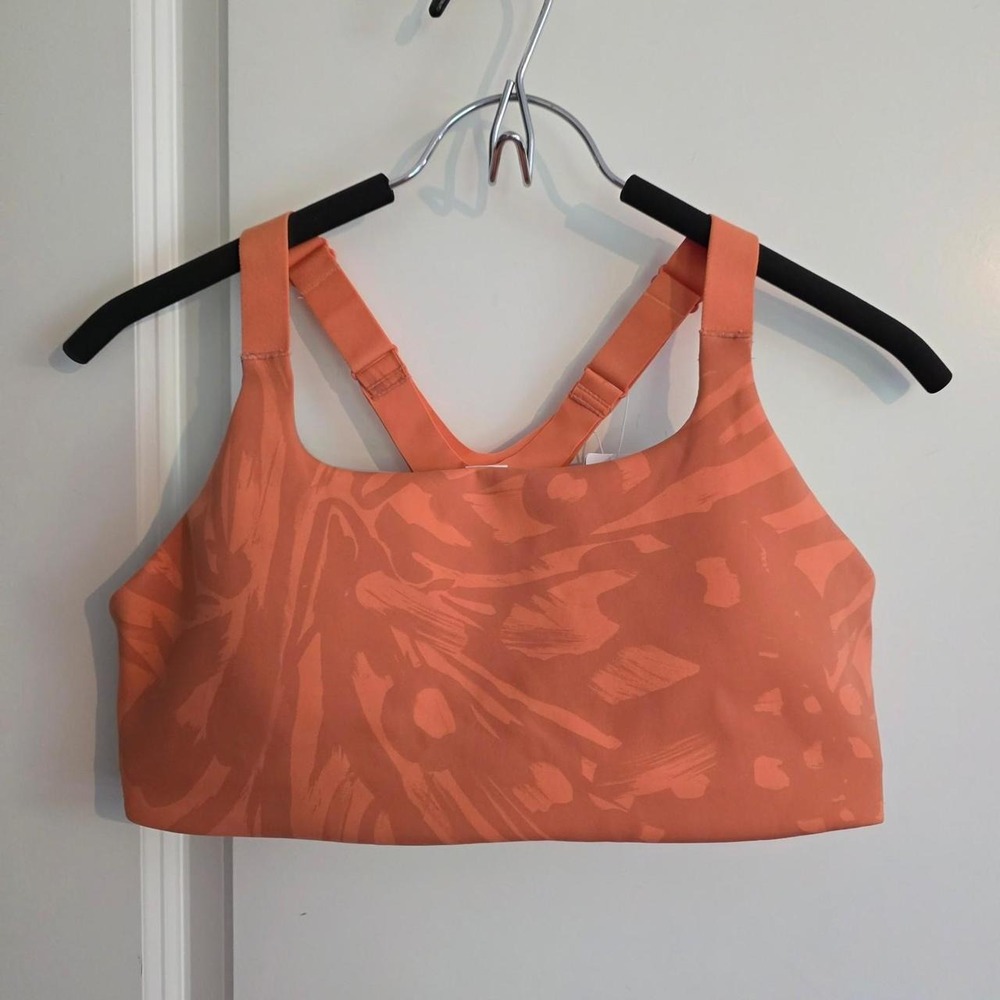 Lululemon Ultralu Square Neck Workout Bra B/C orange camouflage